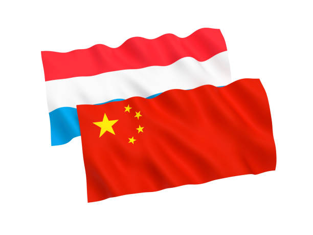 istock Flags of Luxembourg and China on a white background 1144185465