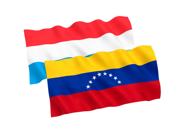 istock Flags of Venezuela and Luxembourg on a white background 1144186413