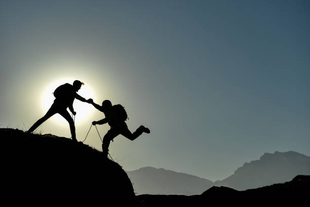 istock Climbers' climbing and achievements in high mountain ranges 1144186617