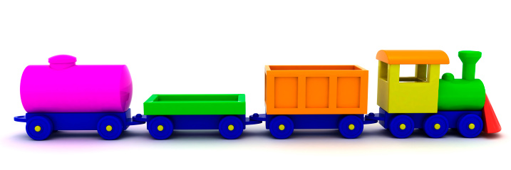 Toy train isolated on the white background