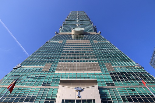 Taipei 101 building in Taiwan. It was the tallest in the world from 2004 to 2010.