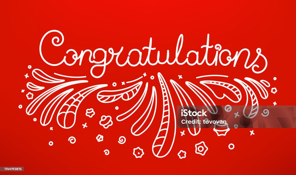 Abstract Congratulations Congratulations Vector Concept Stock Illustration - Download Image Now ...