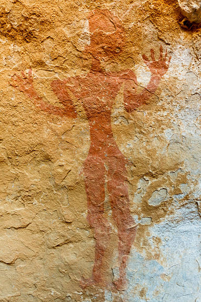 A human petroglyph on Petroglyph Point at Mesa Verde National Park in Colorado, USA.
