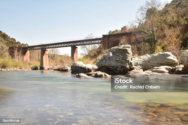 Fiume E Ponte E Natura Nellisola Corsa - Fotografie stock e altre immagini di Acqua - Acqua, Ambientazione esterna, Architettura
