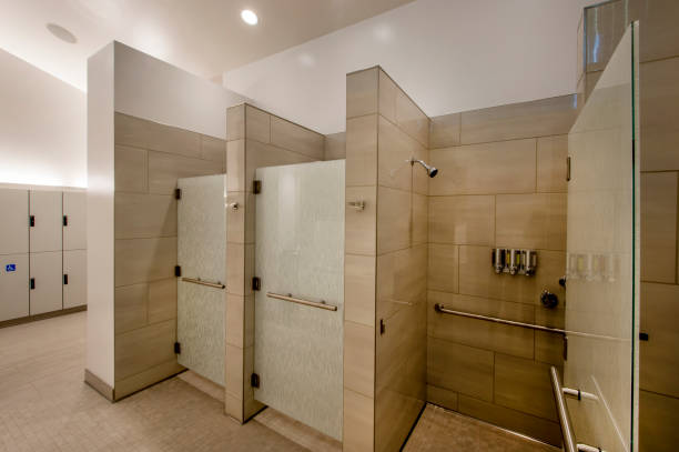 istock Locker Room with Showers 1144194369