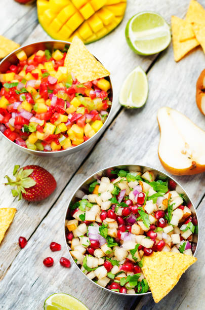 istock strawberry mango pepper and pomegranate pear salsa 1144201129