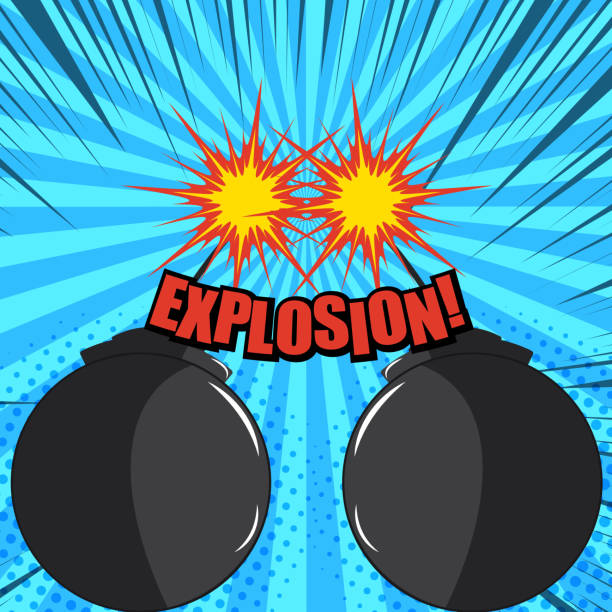 illustrations, cliparts, dessins animés et icônes de concept d’éclatement et d’explosion comique - comic book bomb cartoon blue