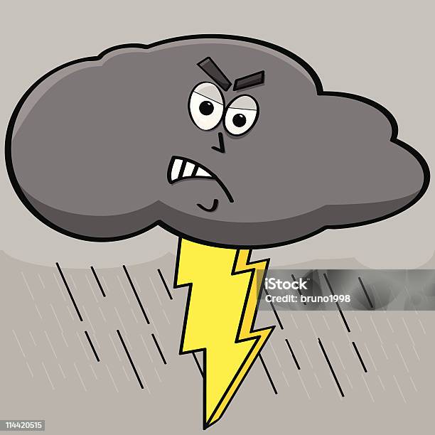 Angry Cloud Stock Illustration - Download Image Now - Anger, Cartoon, Cloud - Sky