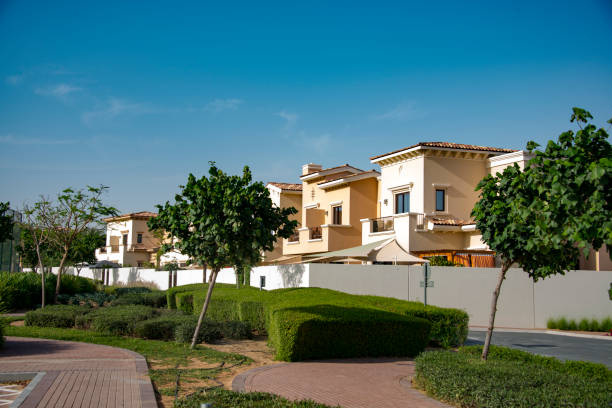 istock Gated residential compound of luxury villa development. 1144205321
