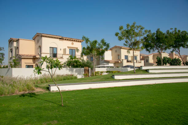 istock Gated residential compound of luxury villa development. 1144206558