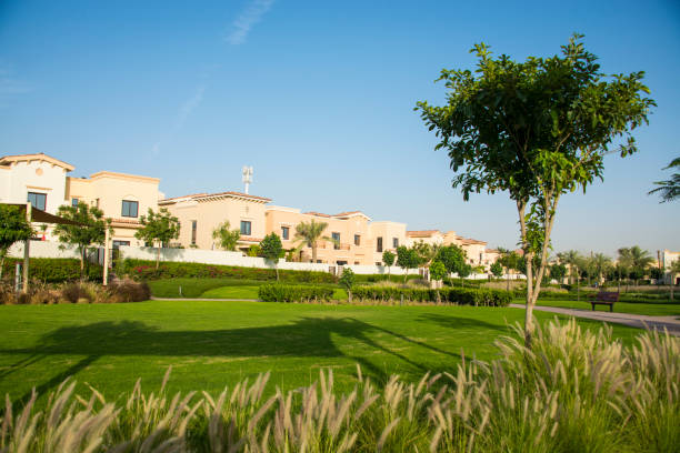istock Gated residential compound of luxury villa development. 1144207859