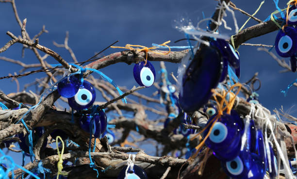 istock Evil Eye Beads Tree in Pigeons Valley, Cappadocia, Nevsehir, Turkey 1144208300
