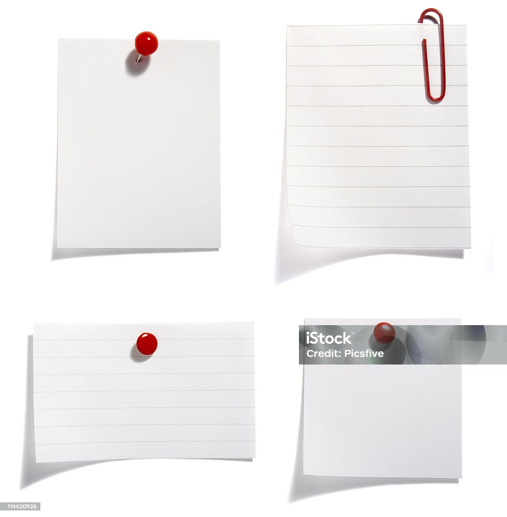 Notas de papel com clipe de Vermelho - Royalty-free Caderno de notas Foto de stock