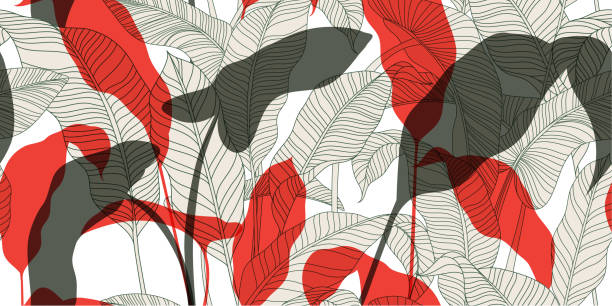 빈티지 스타일의 세련 된 완벽 한 꽃 패턴입니다. - 빨강 일러스트 stock illustrations