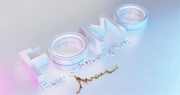 Photo of Fomo word as 3D text or logo concept placed on a white polished surface