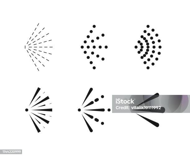 Spray Icon Set Spray Water Symbol Icons Black Colored Isolated On White Background Vector Stock Illustration - Download Image Now