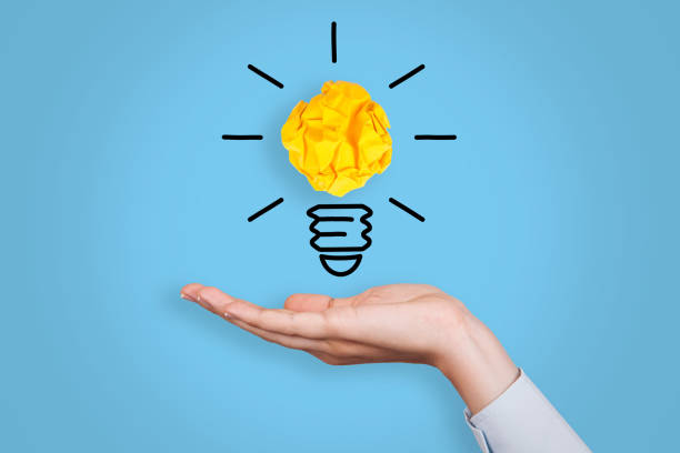 istock Innovation concepts with light bulbs on a blue background 1144222850