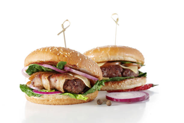 istock Burgers on a white background. 1144227852