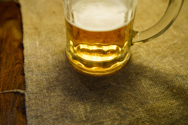 istock Beer glass at a restaurant table detail 1144229508