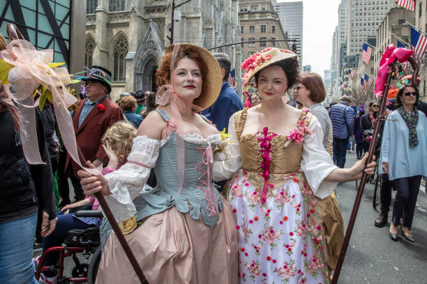 NEW YORK, NY - APRIL 21: Participants wear costumes and hats in the annual Easter Parade and Bonnet Festival on April 21, 2019 in New York. (Photo by Gordon Donovan/Getty Images)