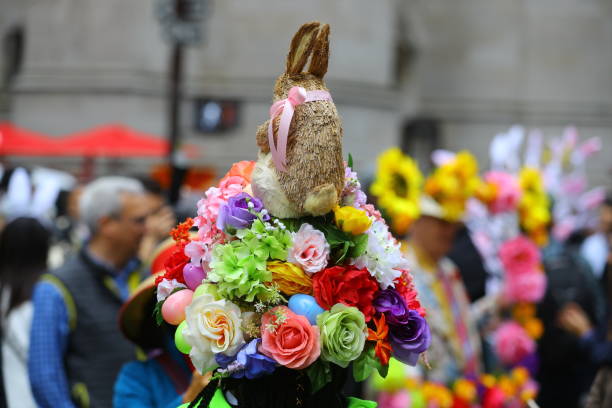 NEW YORK, NY - APRIL 21: Participants wear costumes and hats in the annual Easter Parade and Bonnet Festival on April 21, 2019 in New York. (Photo by Gordon Donovan/Getty Images)
