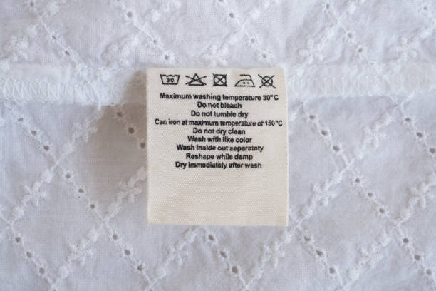 istock laundry care washing instructions clothes label on fabric texture background 1144235264
