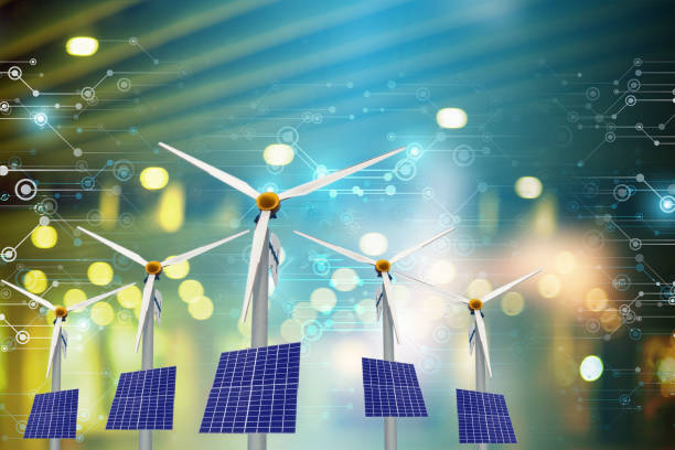 istock Wind turbines, solar systems, senphlangngan For the world's technology. 1144236888