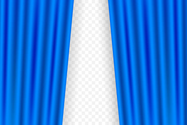 istock Blue curtain opera, cinema or theater stage drapes. Vector illustration. 1144237182