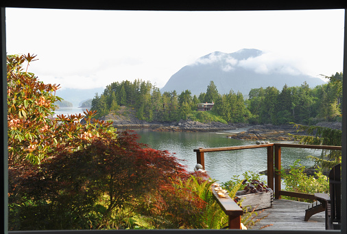 Beautiful view of a secluded bay,Tofino,Vancouver Island.