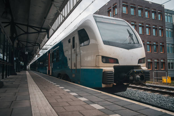 istock Train at railway station. Intercity passenger transport 1144238962