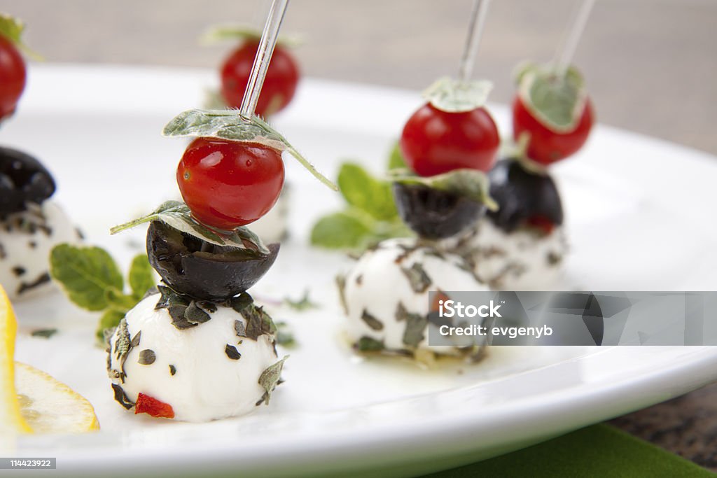 Mozzarella Cheese canape  Antipasto Stock Photo