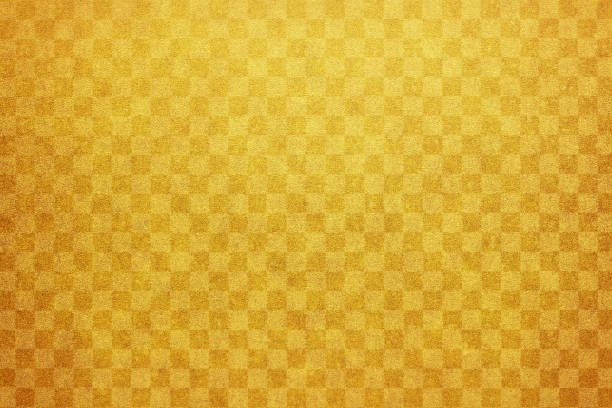 istock Japanese vintage gold color checkered pattern paper texture background 1144245866