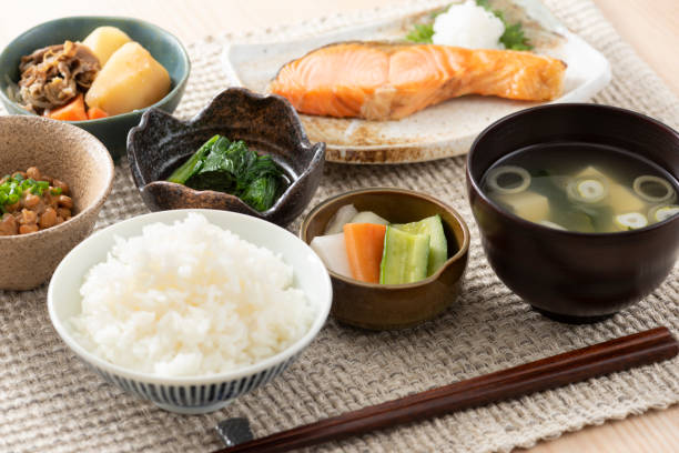 imagem de pequeno almoço japonês - refeições - fotografias e filmes do acervo