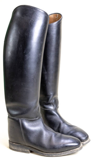 istock Black leather horse riding boots 1144256588