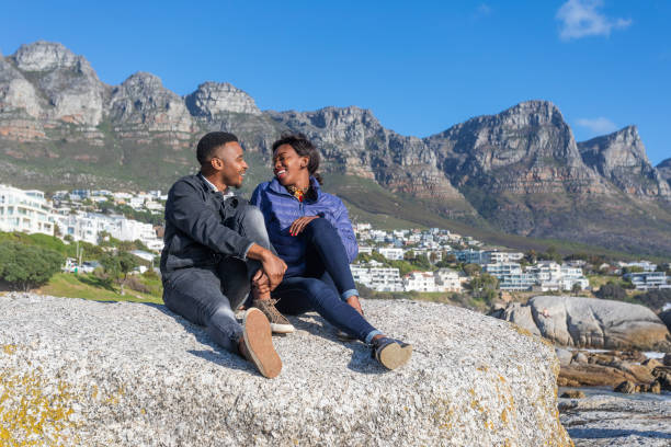 istock Happy African Couple by the Seaside 1144263005
