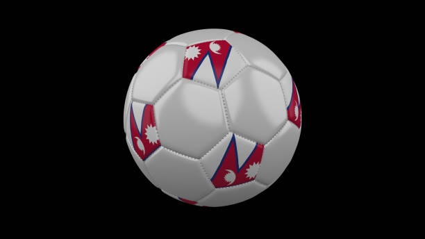 istock Soccer ball with flag Maldives, 3d rendering 1144266324