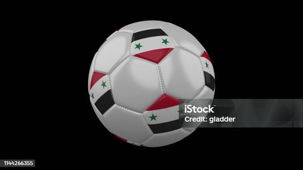 Soccer Ball With Flag Syria 3d Rendering Stock Photo - Download Image Now - Asia, Cedar Tree, Championship