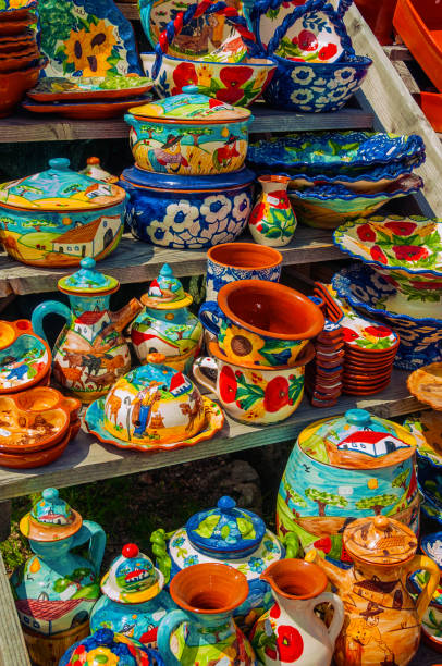 istock Colorful handmade porcelain pots and dishes 1144267164