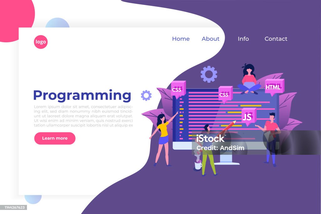 Development Software Big Image Software Development Programmer At Work Big Data Processing Vector ...