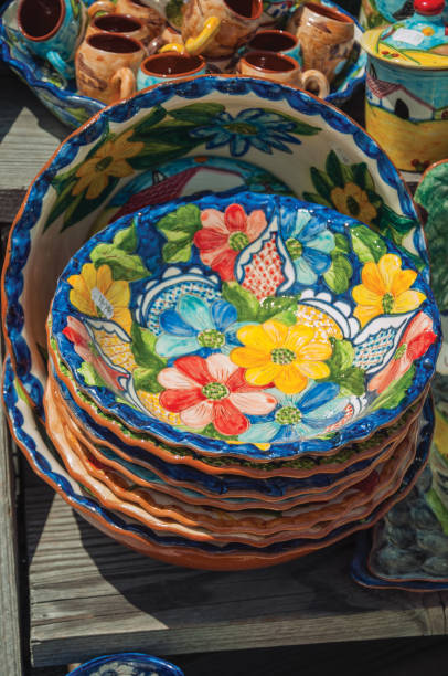 istock Colorful handmade porcelain pots and dishes 1144273310