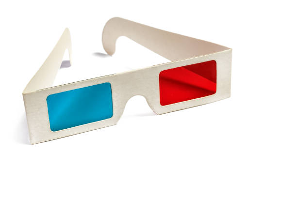 gafas 3d aisladas sobre fondo blanco - gafas 3d fotografías e imágenes de stock