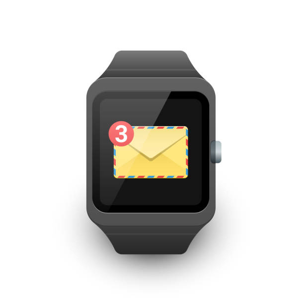 Smart Watch With New Message Notification On The Screen Vector Smartwatch  Icon On White Background Stock Illustration - Download Image Now - iStock