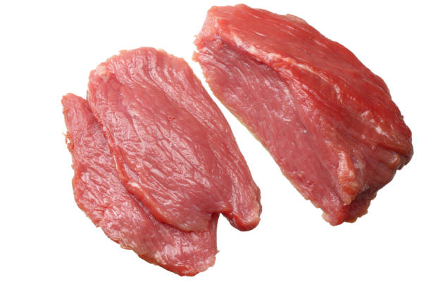 istock Raw beef meat isolated on white background. top view 1144282153