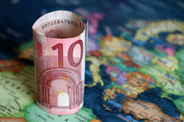 Concept of Eurozone, European economy, stock market and trading in EU