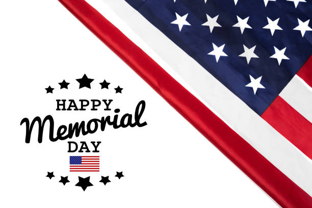 istock Text Memorial Day on American flag background - Image 1144283314