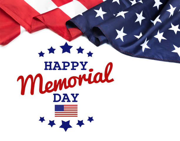 istock Text Memorial Day on American flag background - Image 1144283437