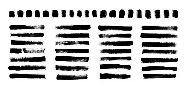 Vector illustration of Ink brush paint stroke, line isolated on white.