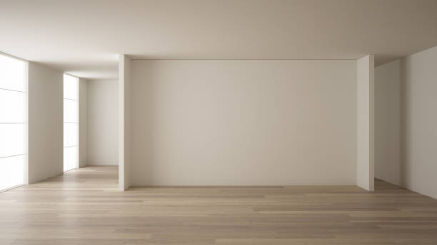 istock Empty room interior design, open space with white walls, modern style, parquet wooden floor, minimalist contemporary architecture, concept, mock-up, architecture idea 1144289699