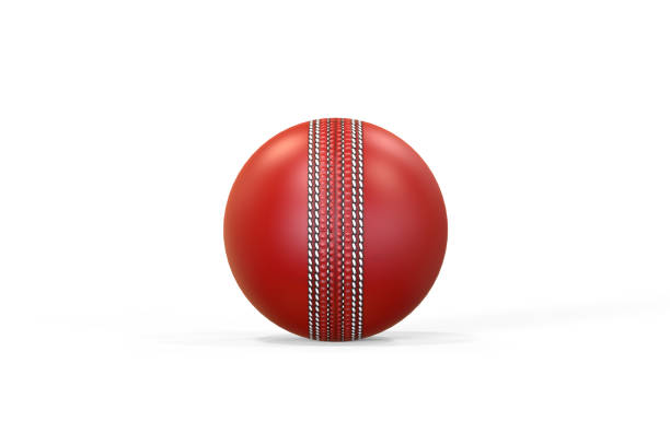 Close up of a cricket ball seam