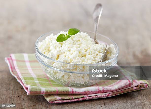 Cottage Cheese Stock Photo - Download Image Now - Bowl, Breakfast, Cheese